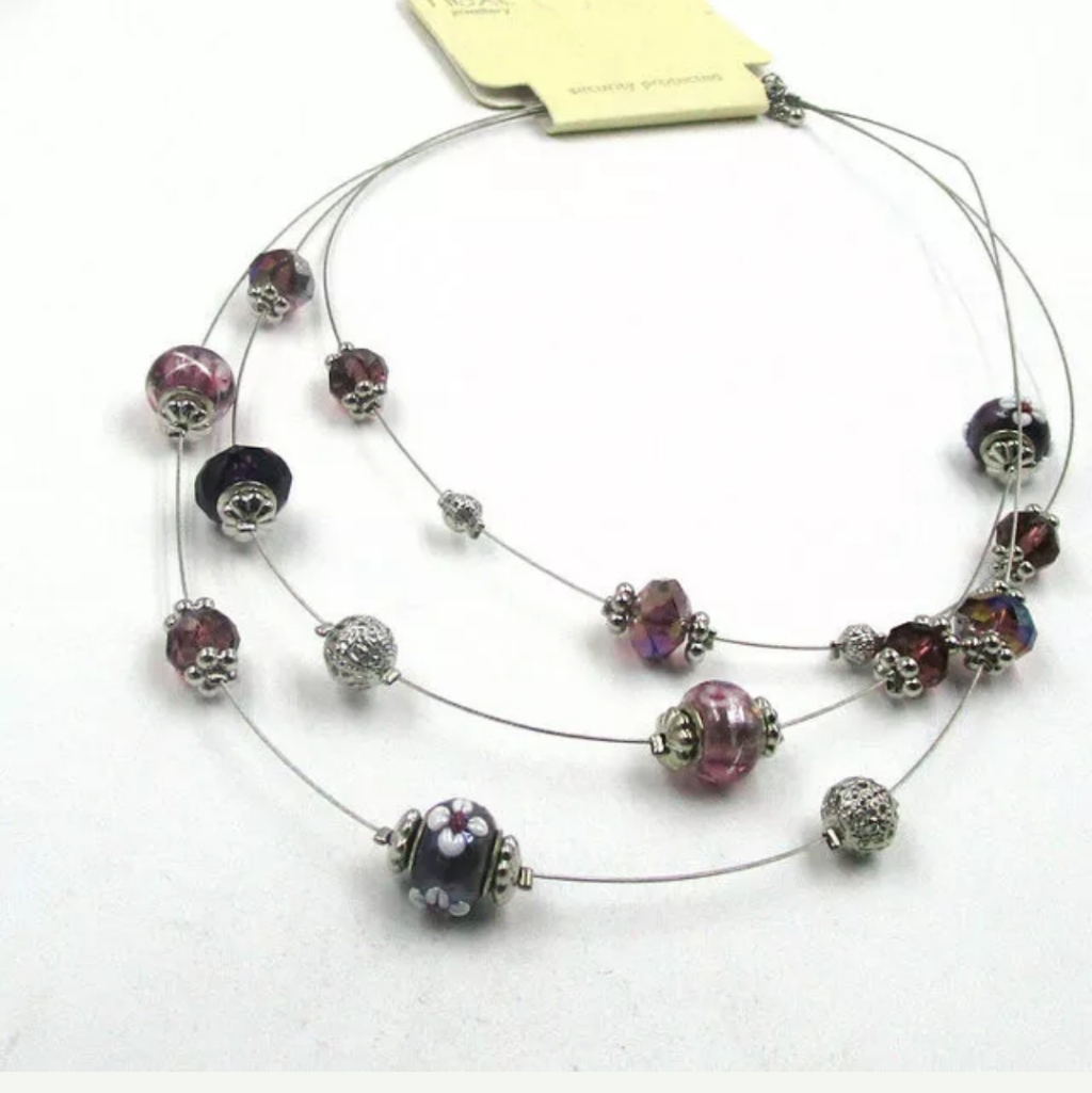 New Multilayered Unique Beaded Necklace.